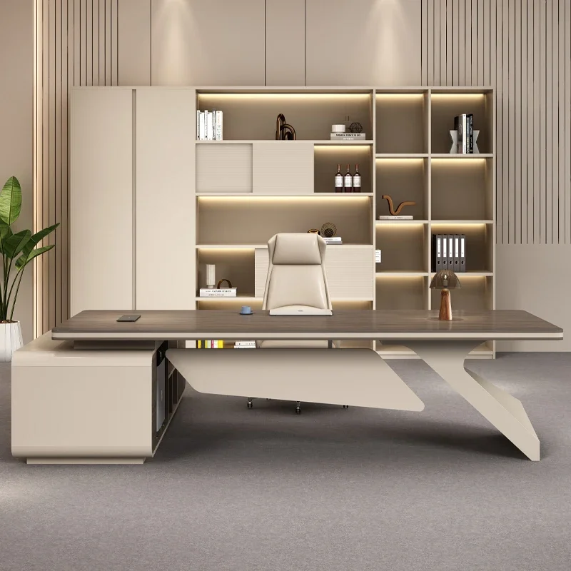 Home Office Work Table - Mesa de Escritório Executiva com Armazenamento,