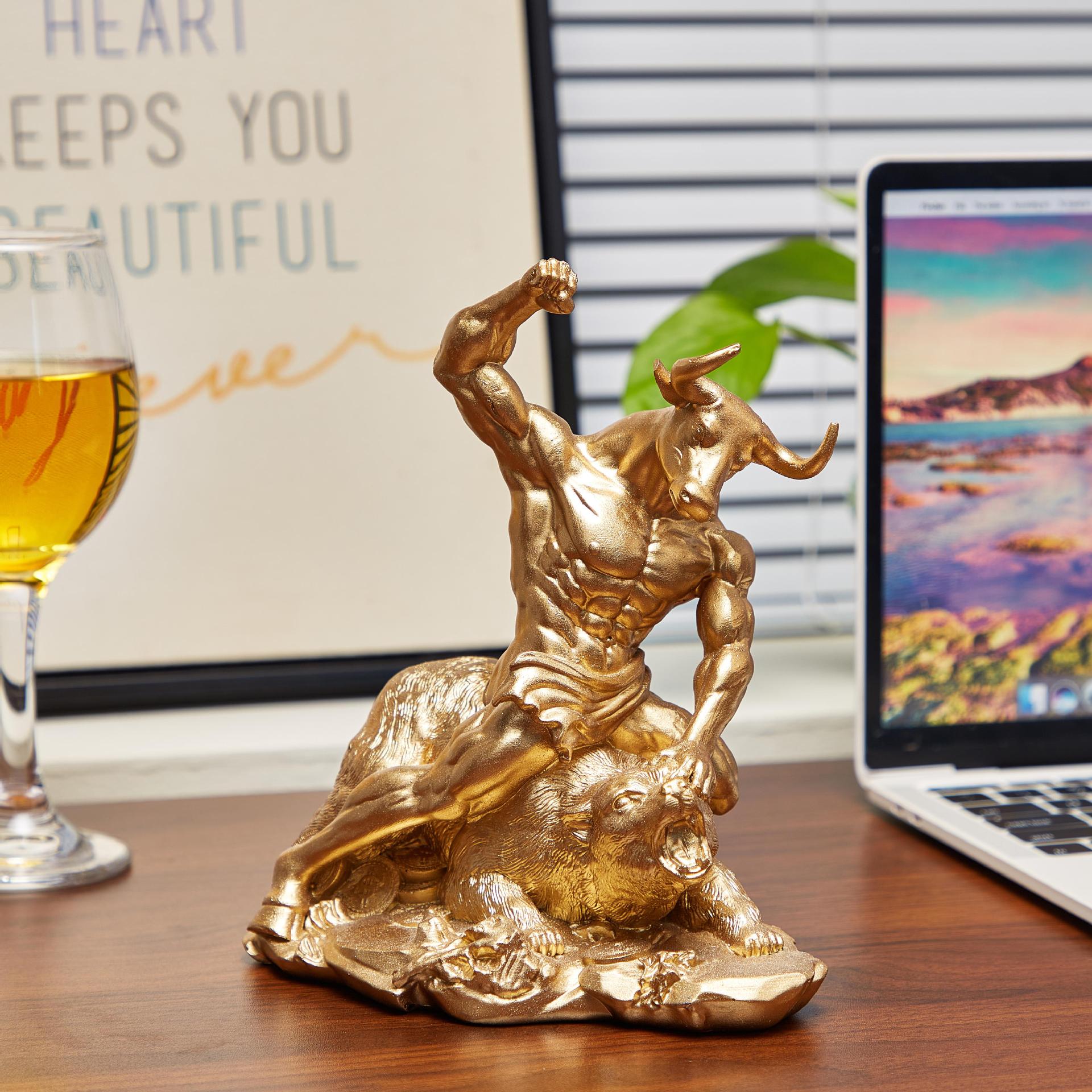 Home Office With Bookshelves - Estátua Criativa de Resina de Animais