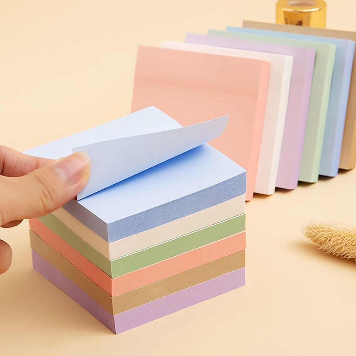 Sticky Note Dispenser - 100 Folhas de Notas Adesivas Coloridas,