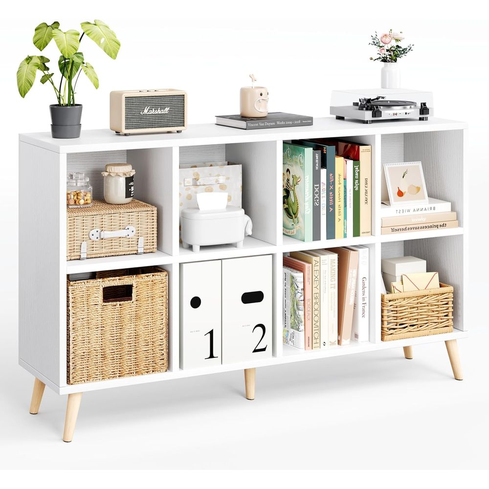 Home Office With Bookshelves - Estante de Madeira de 2 Níveis