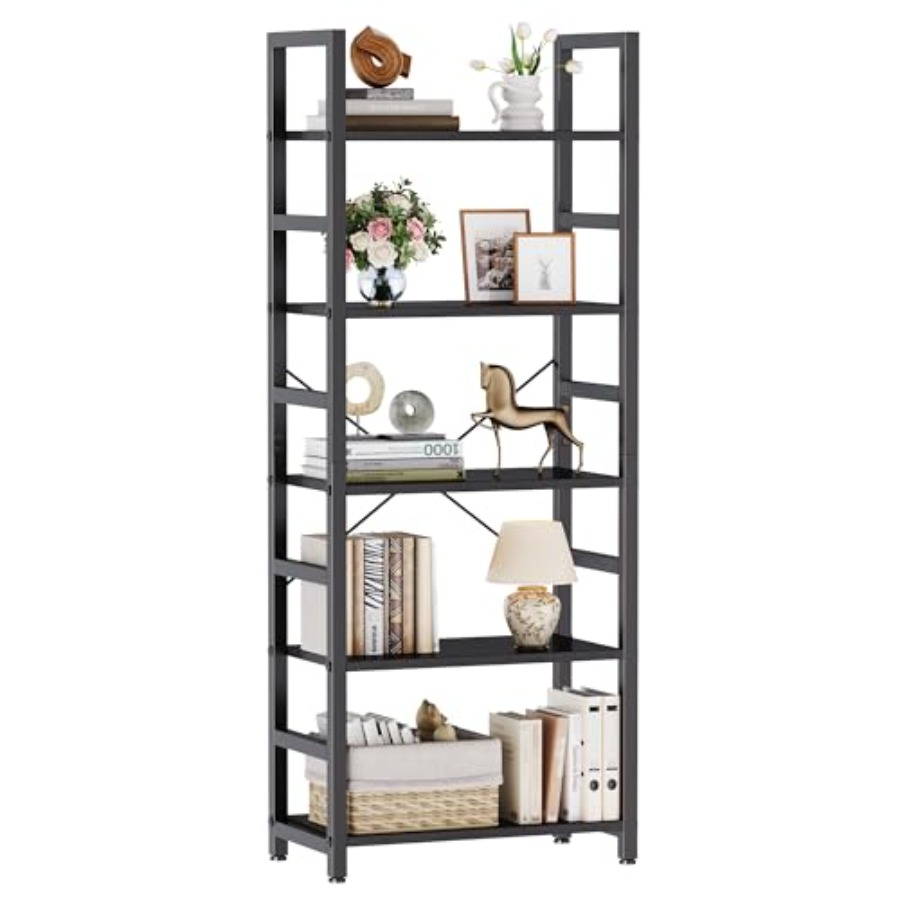 Home Office In Living Room - Estante de Livros de 5 Níveis,