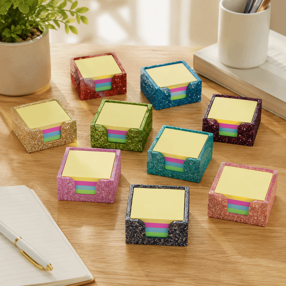 Sticky Note Dispenser - Suporte de acrílico com glitter para