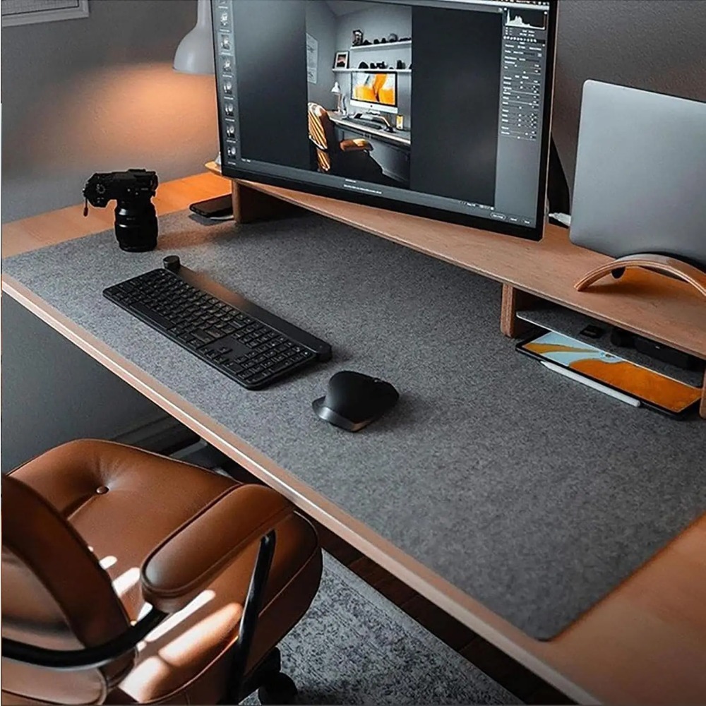 Home Office Keyboard And Mouse - Tapete de mesa de feltro tapete