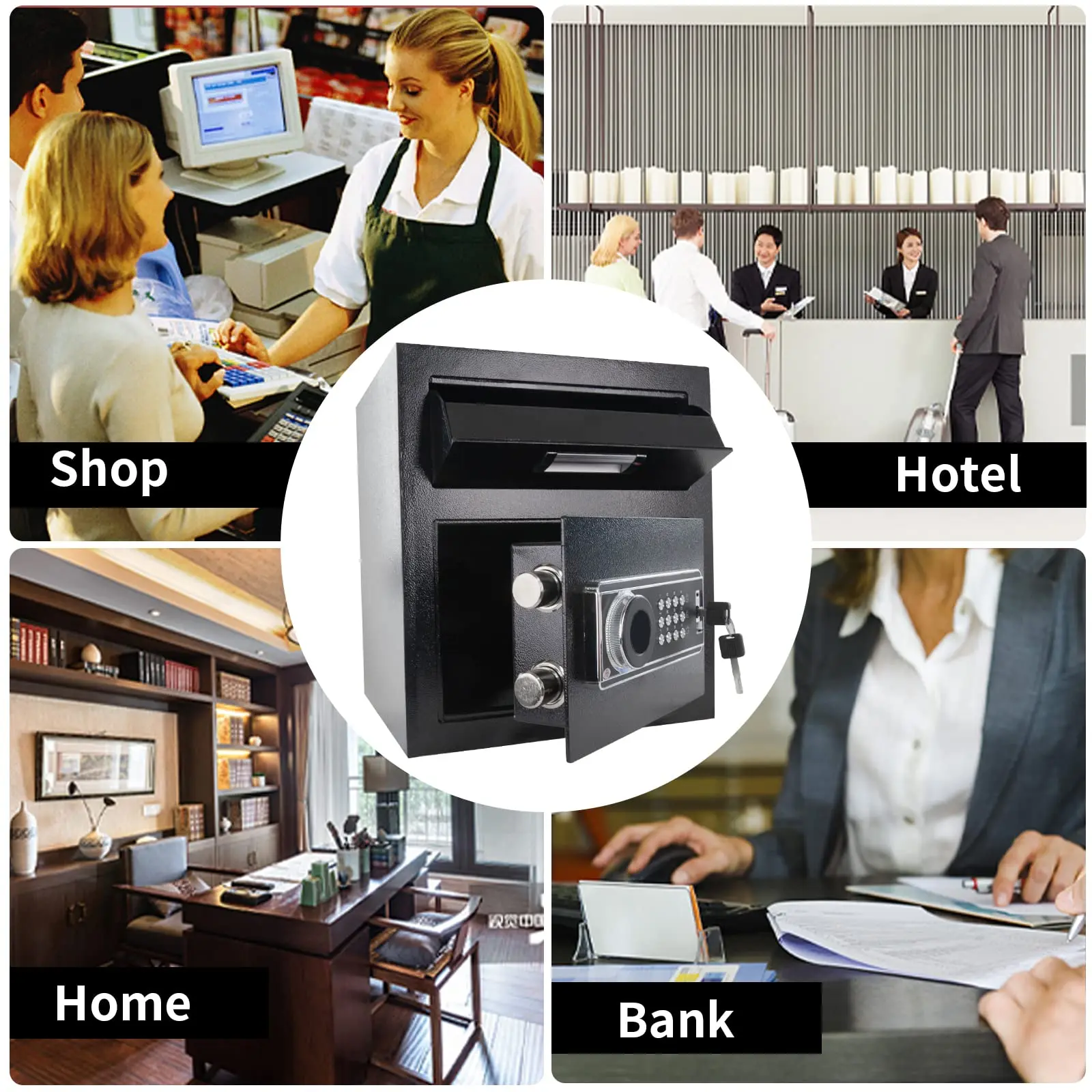 Home Office For Passport - -Cofre de segurança com teclado digital,