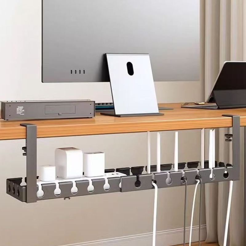Home Office Work Table - Sob a mesa organizador de cabos