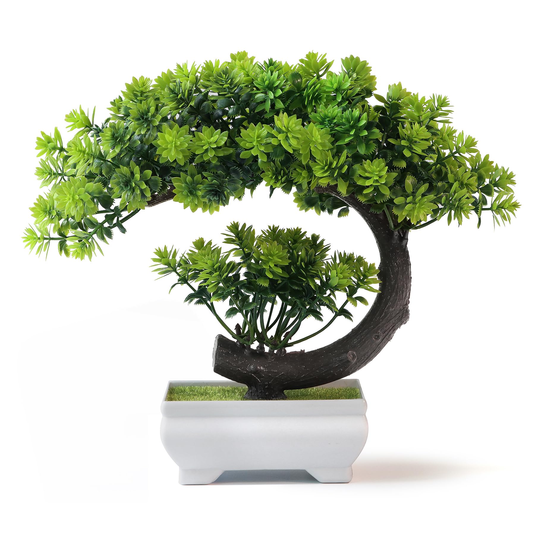 Home Office With Bookshelves - Uflower pequenas plantas artificiais vegetação plástico
