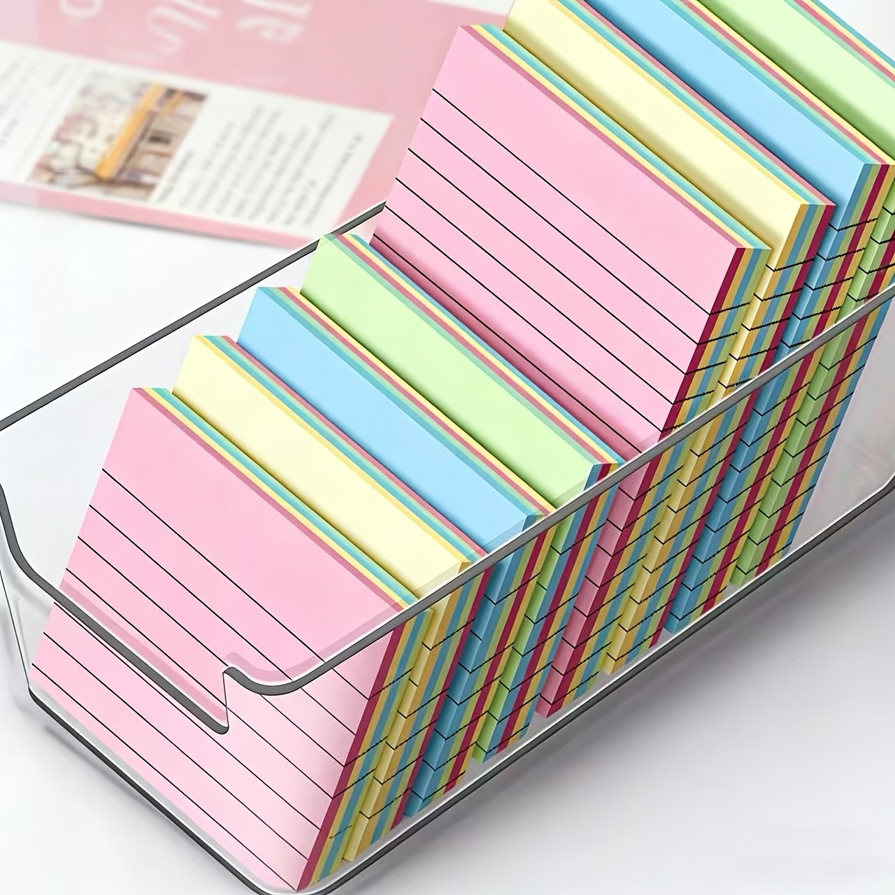 Sticky Note Dispenser - 100/200 unidades de Notas Adesivas Coloridas