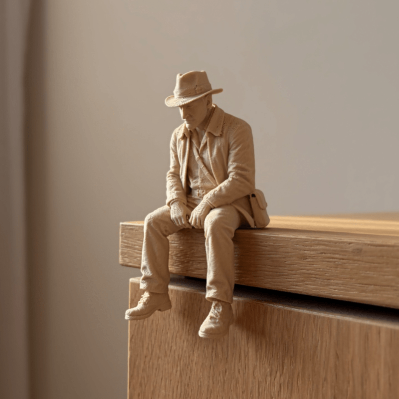 Estátua de Sentado Bege Fosco  - Home Office With Bookshelves avaliação e preço