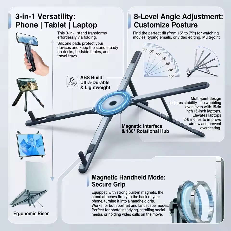 Suporte Magnético Portátil par - Laptop Stand Foldable avaliação e preço