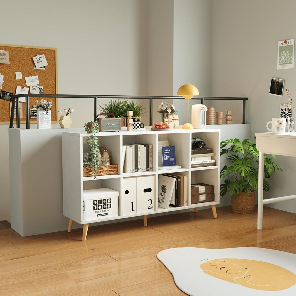 Estante de Madeira de 2 Níveis - Home Office With Bookshelves avaliação e preço