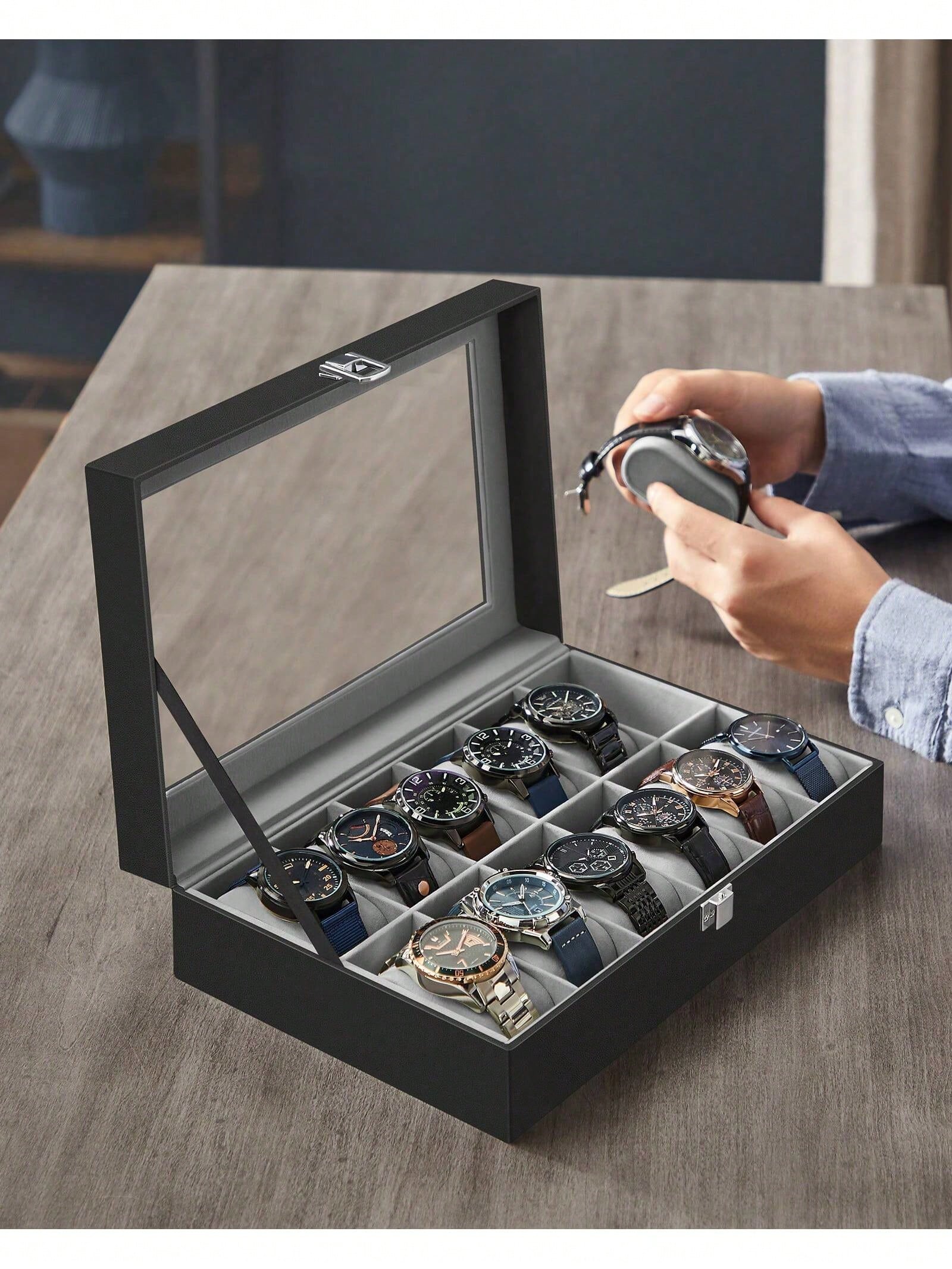 Caixa de Relógios com 12 Compa - File Cabinet Drawer avaliação e preço