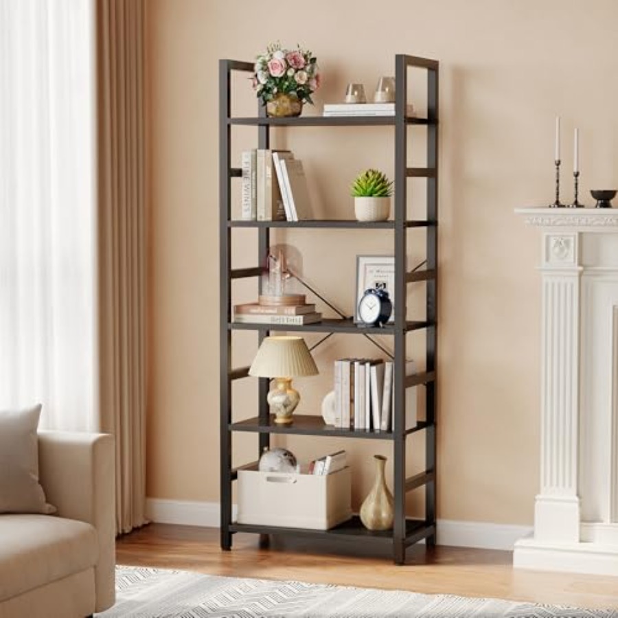 Estante de Livros de 5 Níveis, - Home Office In Living Room avaliação e preço