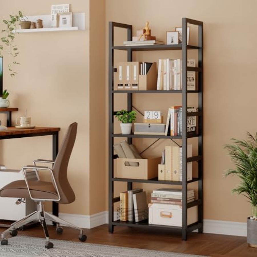 Estante de Livros de 5 Níveis, - Home Office In Living Room avaliação e preço