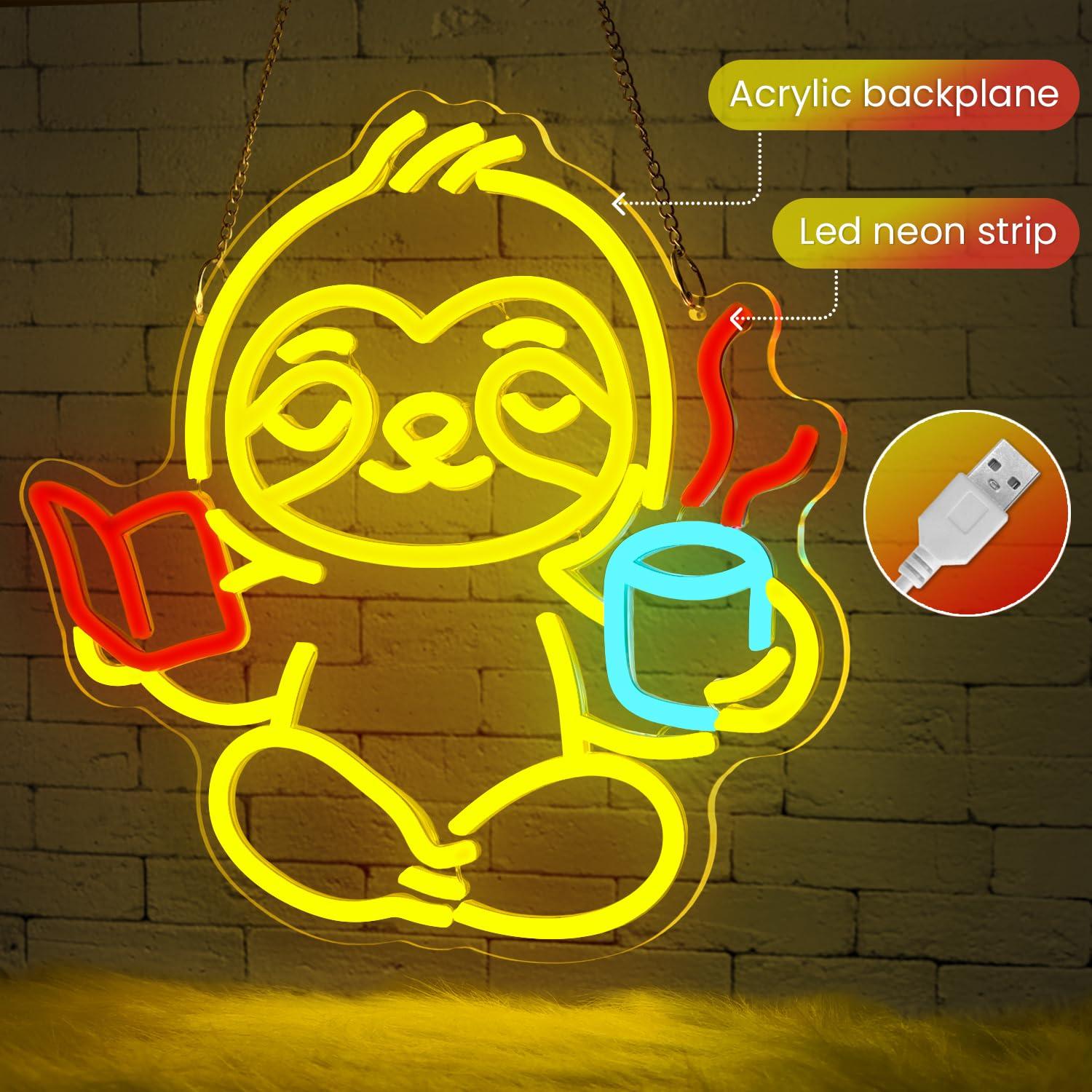 Luminária Neon de Preguiça USB - Home Office In Living Room avaliação e preço