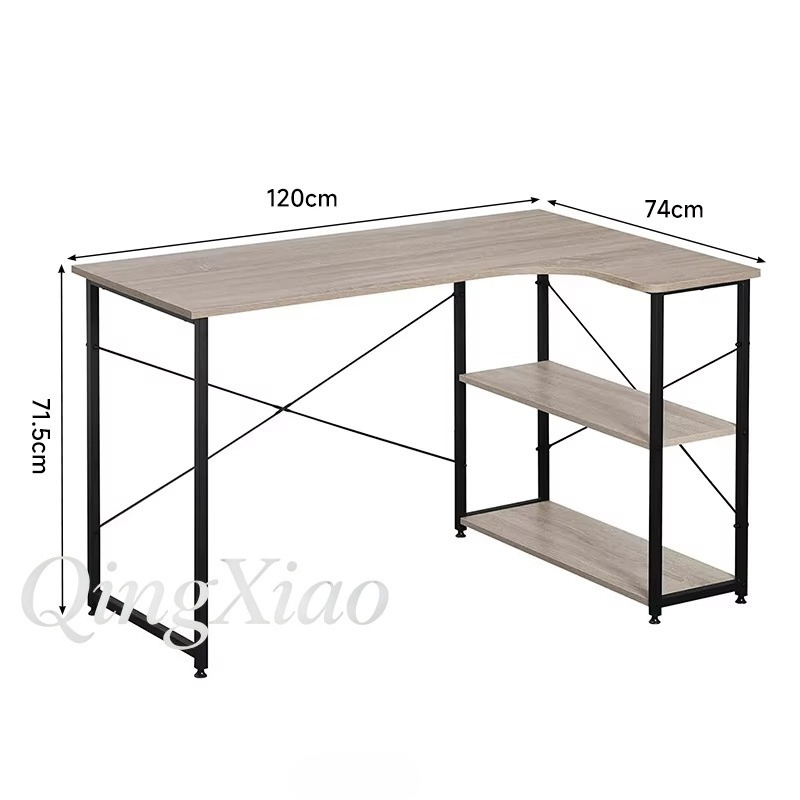 Mesa de Canto em L com Estante - Home Office With Bookshelves avaliação e preço