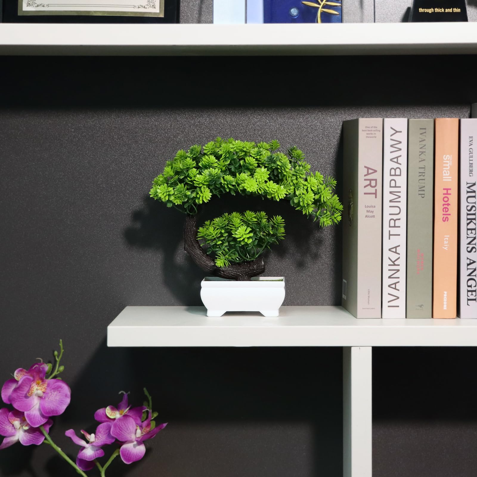 Uflower pequenas plantas artif - Home Office With Bookshelves avaliação e preço