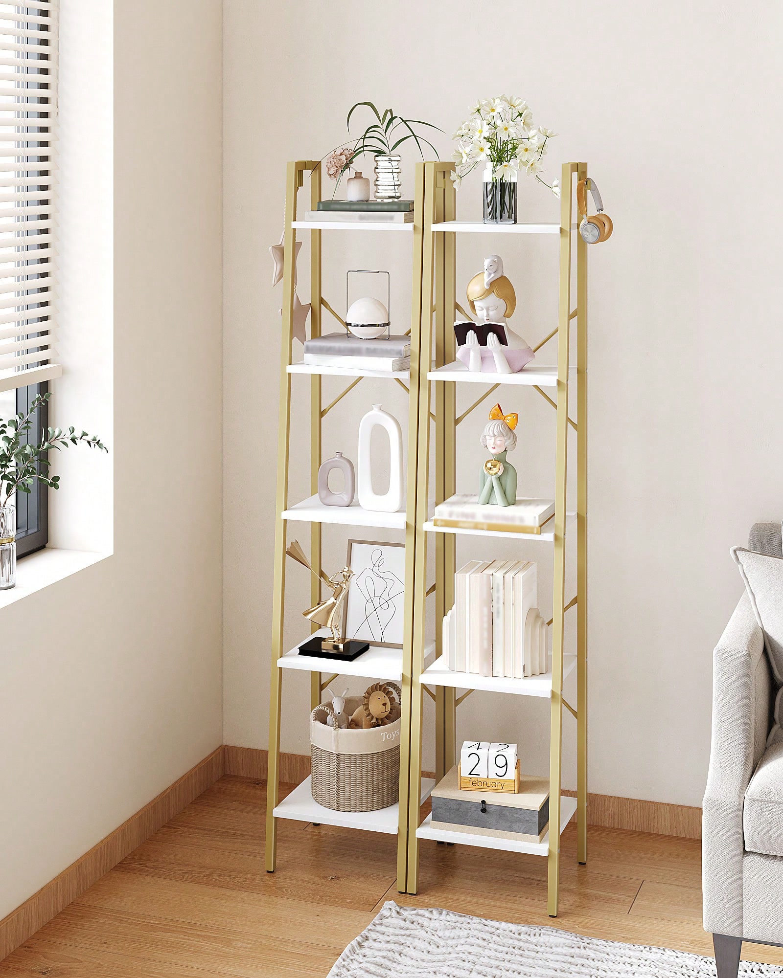 Estante em Escada de 5 Níveis, - Home Office With Bookshelves avaliação e preço