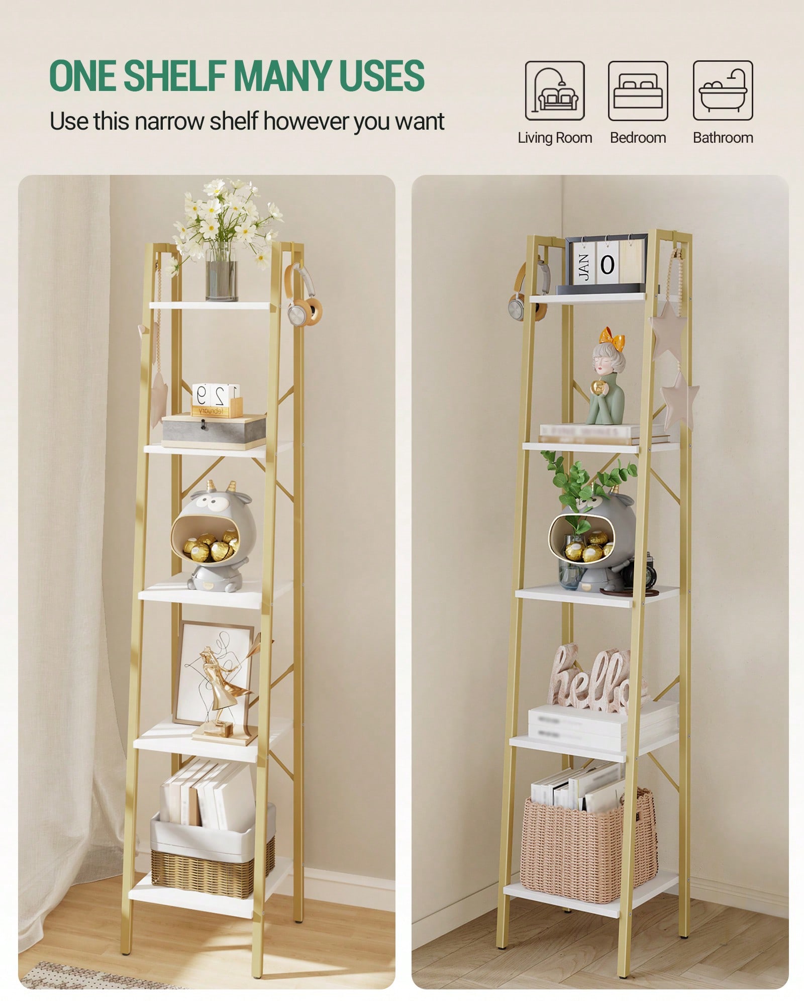 Estante em Escada de 5 Níveis, - Home Office With Bookshelves avaliação e preço